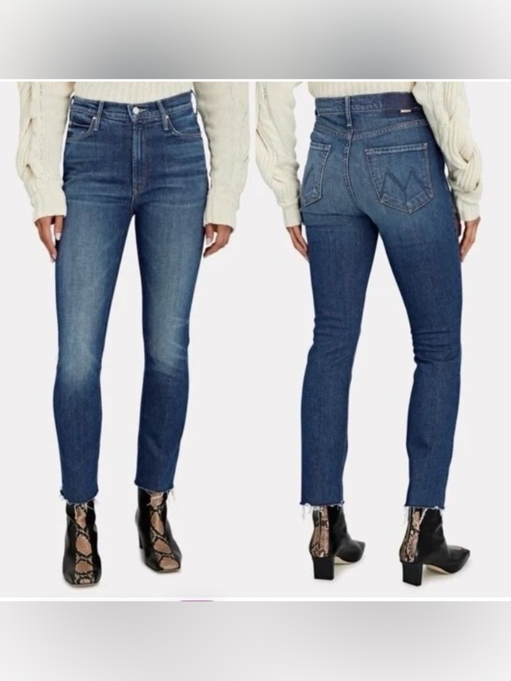 Mother Superior The Dazzler Ankle Fray In Painfully Obvious Women’s Jeans